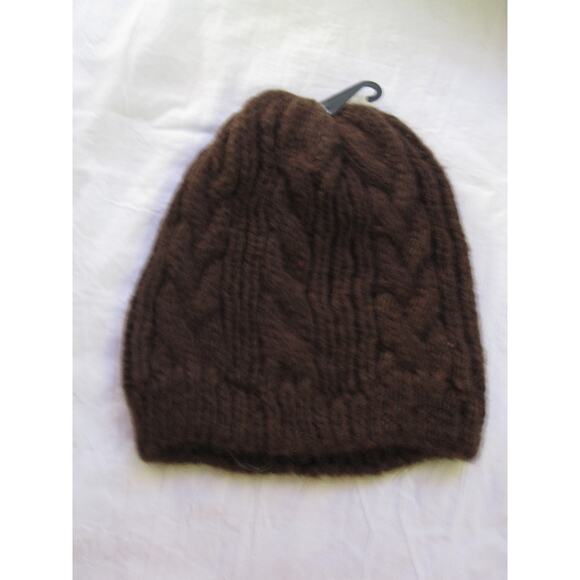 NEW Clear Creek Winter Knit Hat Beanie Tuk Dark Brown Woven Cute Adult Stretch! - Picture 3 of 3